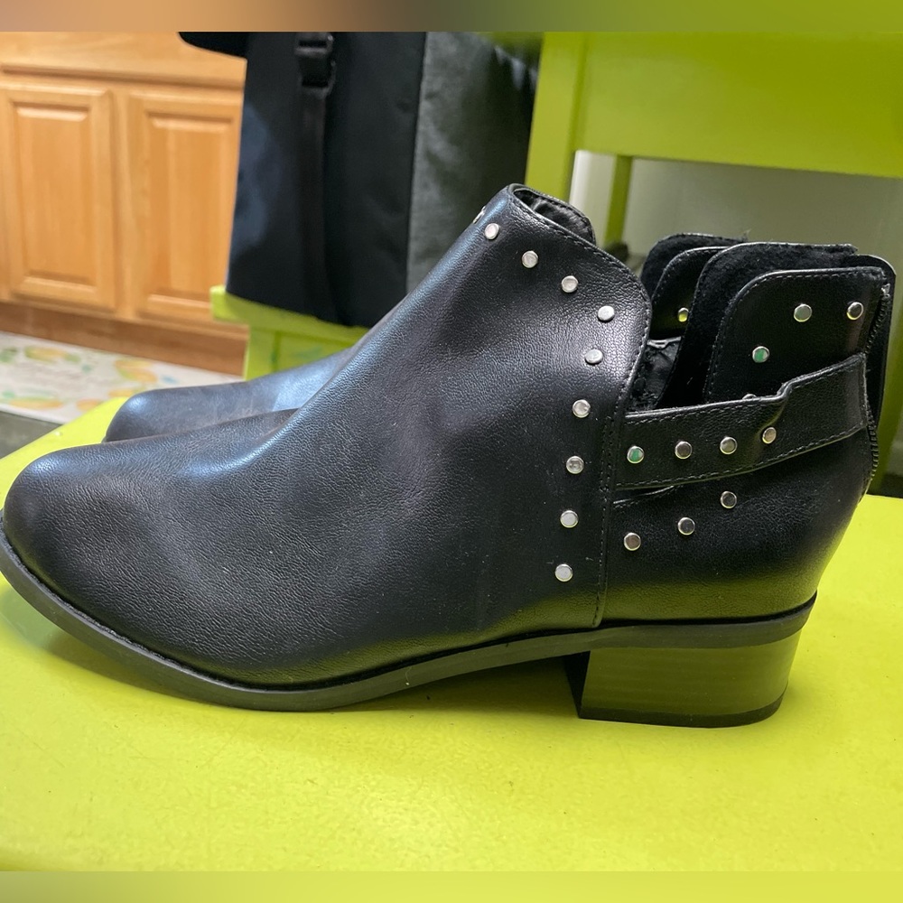 Lane Bryant Black Leather Boots with Gems
